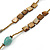 Long Turquoise Stone, Shell Nugget/ Glass Bead Necklace - 130cm L - view 3