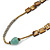 Long Turquoise Stone, Shell Nugget/ Glass Bead Necklace - 130cm L - view 5