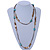 Long Turquoise Stone, Shell Nugget/ Glass Bead Necklace - 130cm L - view 2