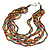 Multicoloured, Layered Multistrand Wood Bead Necklace - 68cm L/ 5cm Ext - view 6