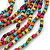 Multicoloured, Layered Multistrand Wood Bead Necklace - 68cm L/ 5cm Ext - view 3