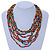 Multicoloured, Layered Multistrand Wood Bead Necklace - 68cm L/ 5cm Ext - view 2