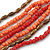 Long Multistrand Pink Salmon, Coral and Bronze Glass/ Acrylic Bead Necklace - 90cm L - view 4