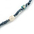 Hematite Glass Bead, Freshwater Pearl and Shell Nugget Long Necklace - 108cm L - view 3