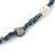 Hematite Glass Bead, Freshwater Pearl and Shell Nugget Long Necklace - 108cm L - view 6
