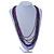 Long Multistrand Deep Purple/ Bronze Wood, Glass Bead Necklace - 100cm L - view 3