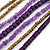 Long Multistrand Deep Purple/ Bronze Wood, Glass Bead Necklace - 100cm L - view 2