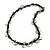 Statement Mother Of Pearl Elements with Black Oval Resin Rings Long Necklace - 104cm L - view 3