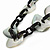 Statement Mother Of Pearl Elements with Black Oval Resin Rings Long Necklace - 104cm L - view 4