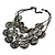 Statement Coin Shell Multistrand Layered Black Waxed Cords Necklace - 52cm L/ 7cm Ext - view 3