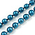 Long Teal Glass Bead Necklace - 140cm Length/ 8mm - view 7