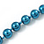 Long Teal Glass Bead Necklace - 140cm Length/ 8mm - view 3
