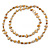 Long Sandy Brown Shell Nugget and Clear Glass Crystal Bead Necklace - 118cm  L - view 5