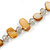 Long Sandy Brown Shell Nugget and Clear Glass Crystal Bead Necklace - 118cm  L - view 7