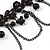 Black Lace Bead and Chain Choker Necklace - 37cm L/ 6cm Ext - view 3