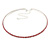 Thin Pink Top Grade Austrian Crystal Choker Necklace In Rhodium Plated Metal - 36cm L/ 10cm Ext