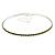 Thin Olive Green Top Grade Austrian Crystal Choker Necklace In Rhodium Plated Metal - 36cm L/ 10cm Ext - view 7