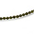 Thin Olive Green Top Grade Austrian Crystal Choker Necklace In Rhodium Plated Metal - 36cm L/ 10cm Ext - view 3