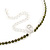 Thin Olive Green Top Grade Austrian Crystal Choker Necklace In Rhodium Plated Metal - 36cm L/ 10cm Ext - view 4