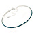 Thin Teal Blue Top Grade Austrian Crystal Choker Necklace In Rhodium Plated Metal - 36cm L/ 10cm Ext - view 7