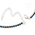 Thin Teal Blue Top Grade Austrian Crystal Choker Necklace In Rhodium Plated Metal - 36cm L/ 10cm Ext - view 4