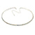 Thin AB Top Grade Austrian Crystal Choker Necklace In Rhodium Plated Metal - 36cm L/ 10cm Ext