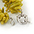 Statement 3 Strand Twisted Lime Green Coral and Cream Freshwater Pearl Necklace with Silver Tone Spring Ring Clasp - 44cm L - view 4