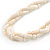 3 Strand Intertwine Off White Coral, Freshwater Pearl Necklace With Silver Tone Spring Ring Closure - 47cm L - view 4