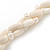 3 Strand Intertwine Off White Coral, Freshwater Pearl Necklace With Silver Tone Spring Ring Closure - 47cm L - view 5