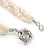 3 Strand Intertwine Off White Coral, Freshwater Pearl Necklace With Silver Tone Spring Ring Closure - 47cm L - view 6