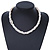 3 Strand Intertwine Off White Coral, Freshwater Pearl Necklace With Silver Tone Spring Ring Closure - 47cm L - view 2