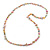 Long Pastel Multicoloured Shell Nugget and Glass Crystal Bead Necklace - 110cm L - view 3