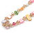 Long Pastel Multicoloured Shell Nugget and Glass Crystal Bead Necklace - 110cm L - view 5