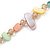 Long Pastel Multicoloured Shell Nugget and Glass Crystal Bead Necklace - 110cm L - view 6