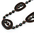 Brown/ Black Resin and Glass Bead Long Necklace - 86cm L - view 3