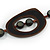 Brown/ Black Resin and Glass Bead Long Necklace - 86cm L - view 4