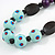 Chunky Wood Bead Cotton Cord Necklace (Mint Blue, Brown, Purple) - 60cm L - view 3