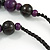 Chunky Wood Bead Cotton Cord Necklace (Mint Blue, Brown, Purple) - 60cm L - view 5