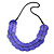 Exquisite Purple Shell Disk Black Faux Leather Cord Necklace - 66cm L