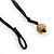 Statement Cluster Ceramic, Wood, Glass Bead Necklace with Black Cotton Cord (Natural, Black, White) - 50cm L - view 6