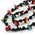 Long Chunky 2 Strand Multicoloured Wood Bead Black Cord Necklace - 86cm L - view 3