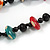 Long Chunky 2 Strand Multicoloured Wood Bead Black Cord Necklace - 86cm L - view 4