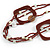 Long Multi-strand Brown/ Cream Ceramic Bead, Acrylic Ring Necklace - 90cm L - view 4