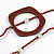 Long Multi-strand Brown/ Cream Ceramic Bead, Acrylic Ring Necklace - 90cm L - view 5