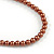 Long Multi-strand Brown/ Cream Ceramic Bead, Acrylic Ring Necklace - 90cm L - view 7