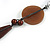 Striking Wood, Ceramic, Acrylic Bead with Black Suede Cords Necklace (Brown/ Silver) - 72cm L - view 4