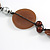 Striking Wood, Ceramic, Acrylic Bead with Black Suede Cords Necklace (Brown/ Silver) - 72cm L - view 6