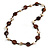 Brown Wood Coin Shape Bead and Antique White Shell Nugget Necklace - 74cm L