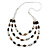 Multi-layered Wood Bead Rubber Cord Necklace (Bronze/ Black/ Silver) - 86cm L