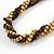 Brown/ Natural Multistrand Twisted Wood Bead Necklace - 40cm L - view 4